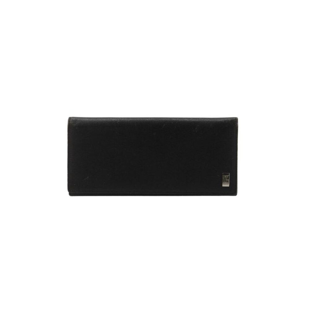 Dunhill Mens Leather Zip Bi-Fold Wallet Black